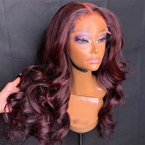 human hair lace front wigs red